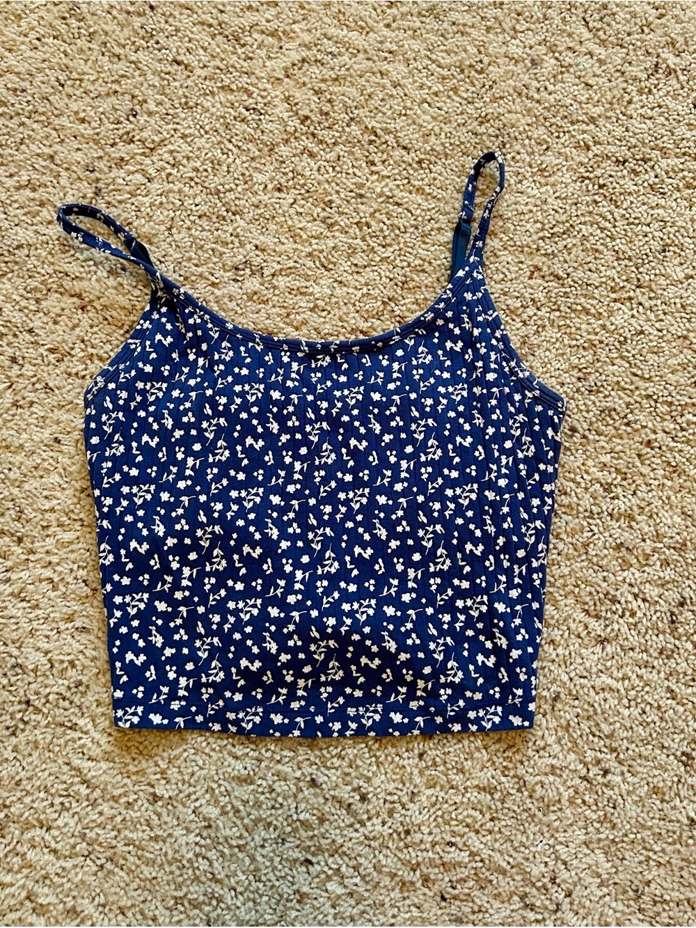 Old Navy Navy Blue Floral Cropped Cami